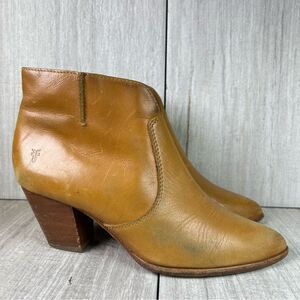 Frye Jennifer Ankle Boots Brown Leather Ankle Bootie Shootie Womens Size 8